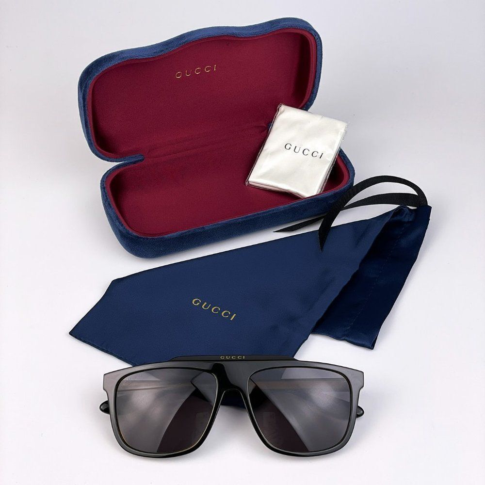 NEW GUCCI GG1039S 001 Black/Yellow Gray Aviator Plastic Men Sunglasses - Picture 11 of 13